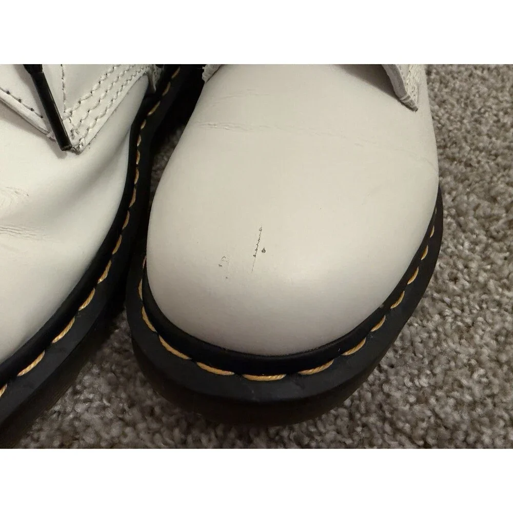 Dr. Martens 1460 Women’s White Leather Combat Ankle Boots US 10